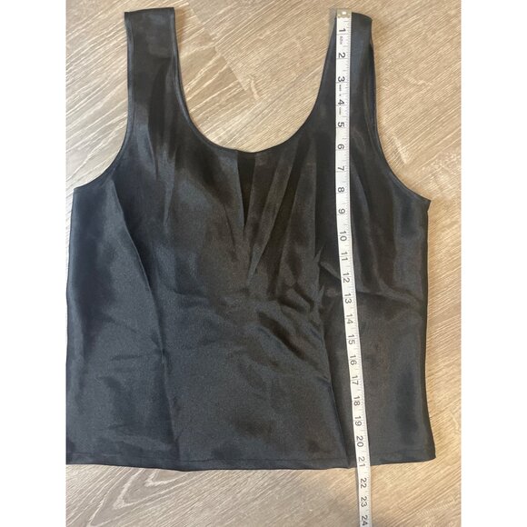 Cinema Etoile Black Satin Sleeveless Shiny Shell Tank Top Sz S - Picture 8 of 9